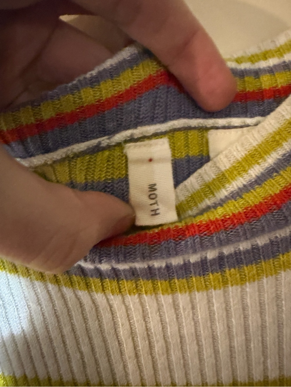 Moth Anthropologie Striped Ribbed Mock Neck Sleeveless Sweater Size Small - Picture 5 of 7